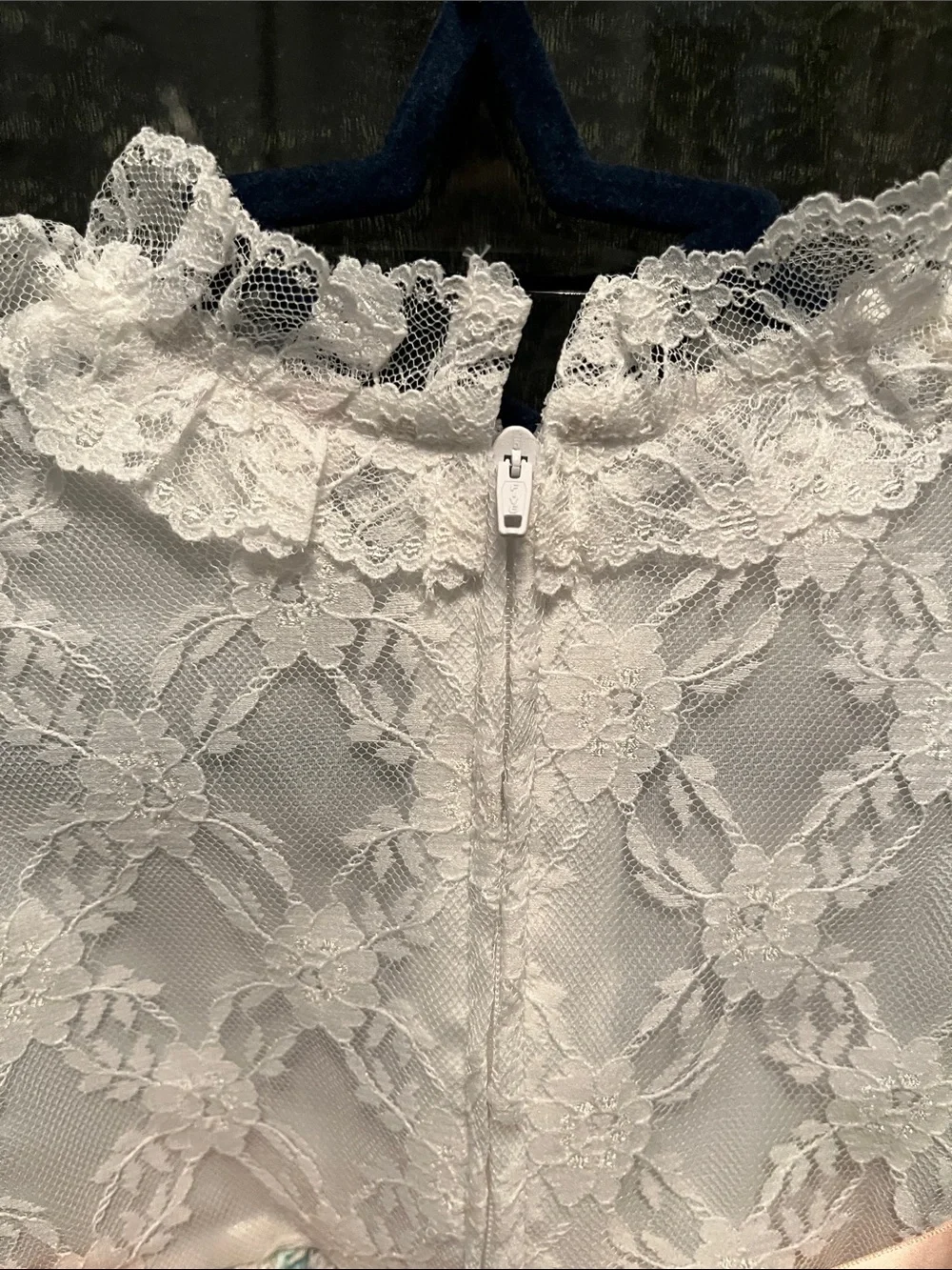 Vintage Girls White Lace & Pastel Floral Dress with Pink Sash